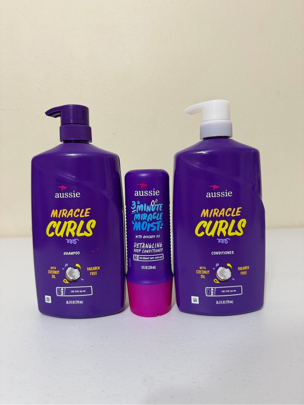 Aussie Miracle Curls Shampoo & Conditioner Set in Purple